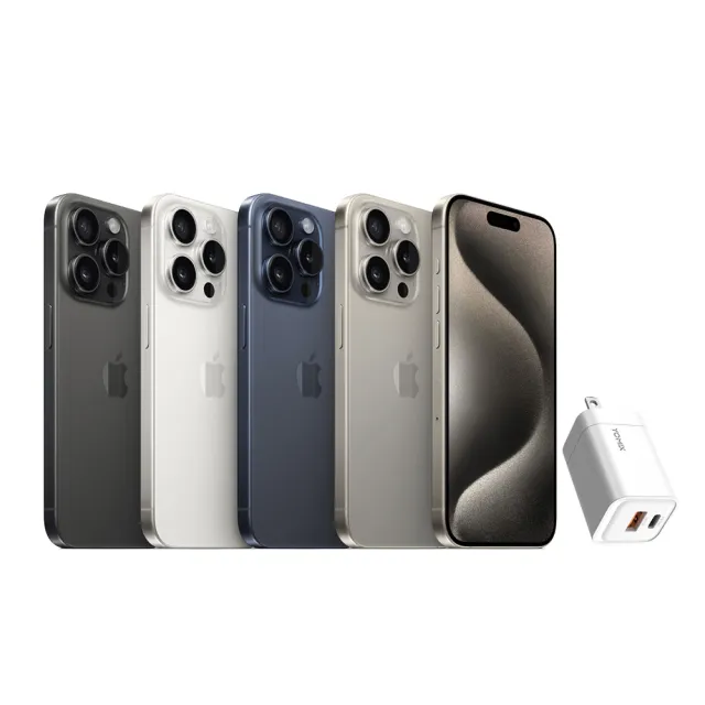 【Apple】S+級福利品 iPhone 15 Pro 128G(6.1吋) 33W雙孔快充組