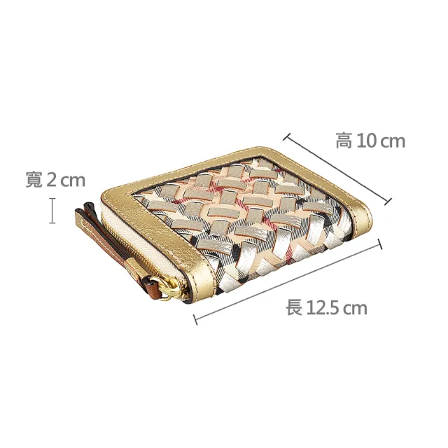 【BURBERRY 巴寶莉】BURBERRY 壓印LOGO PVC滾邊牛皮2卡拉鍊中夾(展示品/米x金)