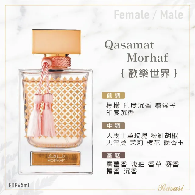 【Rasasi 拉莎斯】Qasamat歡樂世界系列_EDP香水(杜拜原裝_專櫃公司貨)