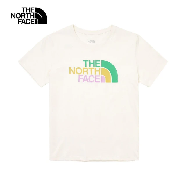 The North Face TNF 短袖上衣 W COLOR COMBO LOGO SS TEE - AP 女 米白(NF0A88G8QLI)