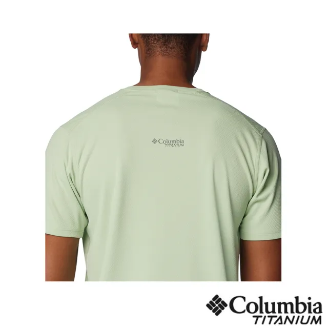 【Columbia 哥倫比亞 官方旗艦】男款-鈦 Summit Valley™超防曬UPF50快排短袖上衣-嫩綠色(UAE47860LM/IS)