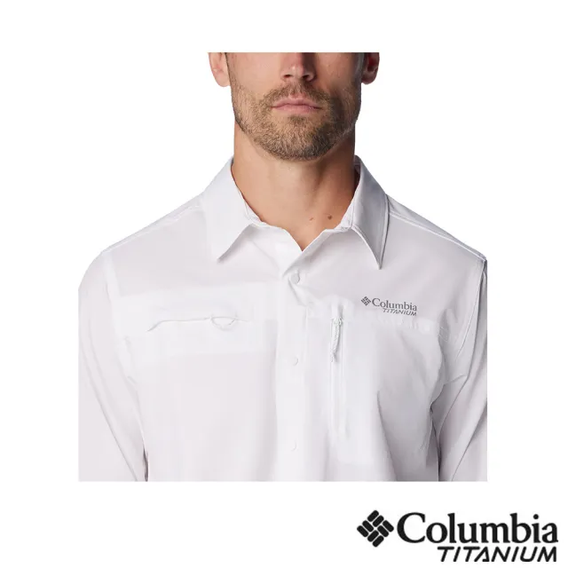 【Columbia 哥倫比亞 官方旗艦】男款-鈦 Summit Valley™超防曬UPF50快排長袖襯衫-白色(UAE51640WT/IS)