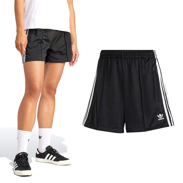 adidas 愛迪達 Firebird Short 女款 黑色 寬鬆 鬆緊 腰身 側面拉鍊口袋 運動 短褲 IU2425