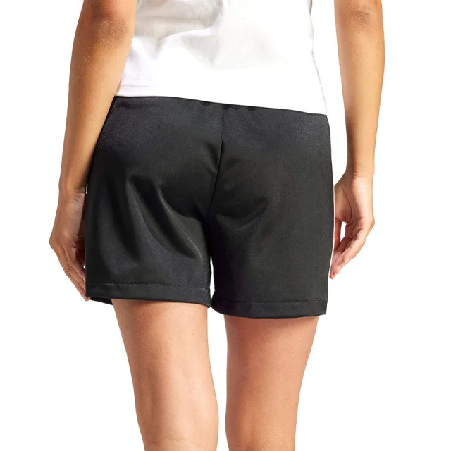 【adidas 愛迪達】Firebird Short 女款 黑色 寬鬆 鬆緊 腰身 側面拉鍊口袋 運動 短褲 IU2425