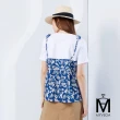 【MYVEGA 麥雪爾】MA高含棉假兩件式葉子印花吊帶上衣-藍(2024春夏新品)
