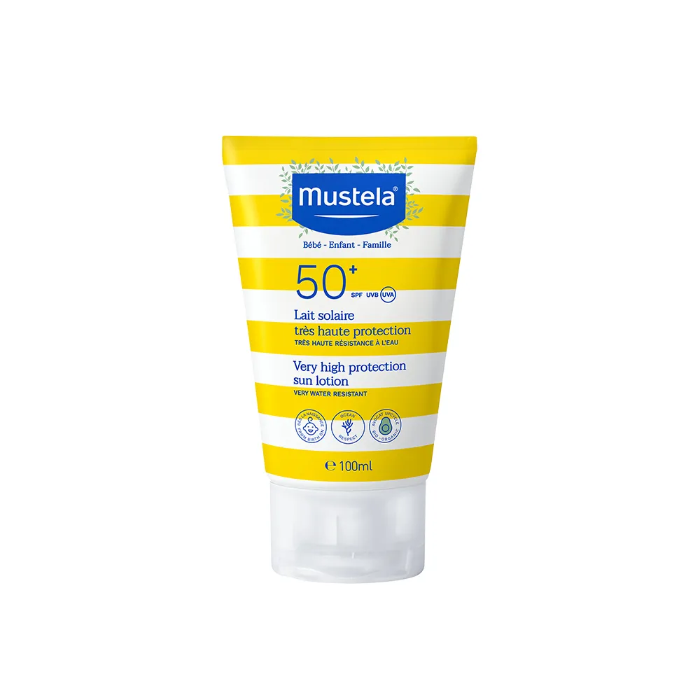 【Mustela 慕之恬廊】高效性兒童防曬乳SPF50+ 100ml(嬰兒防曬 寶寶防曬 新生兒/孕婦可使用)