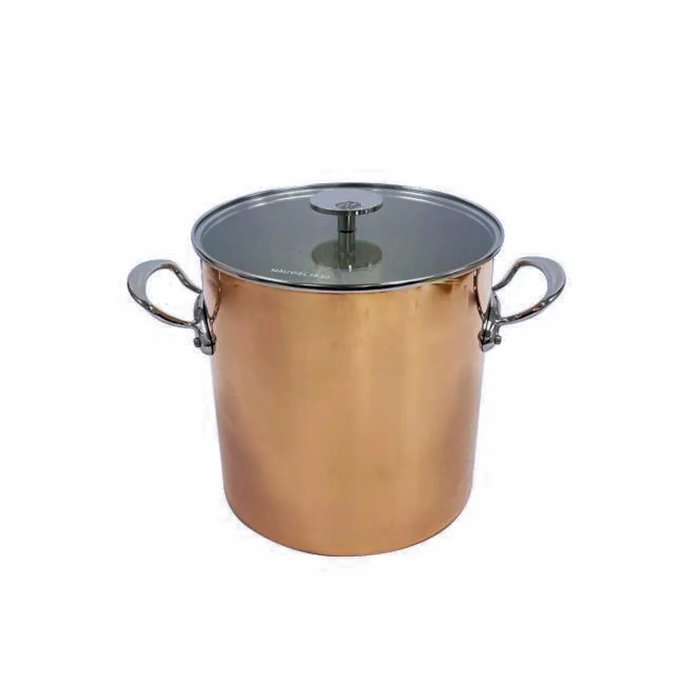 【Mauviel】150s銅雙耳高鍋24cm-附玻璃蓋(法國米其林專用銅鍋)