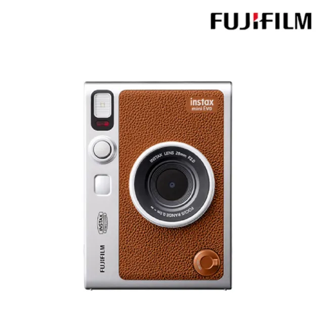 【FUJIFILM 富士】Instax Mini EVO 混合式數位拍立得相機 原廠公司貨(專用皮套空白底片20張64G...超值組)