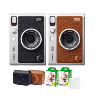 【FUJIFILM 富士】Instax Mini EVO 混合式數位拍立得相機 原廠公司貨(專用皮套空白底片40張...超值組)