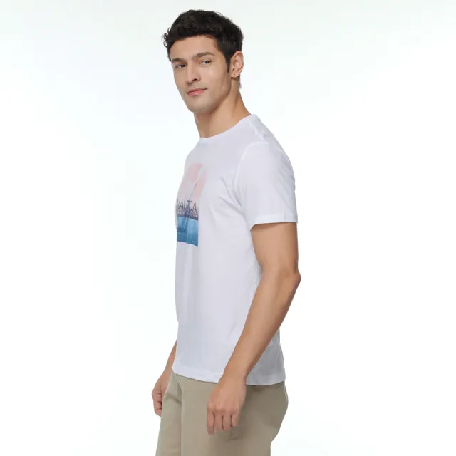 【NAUTICA】男裝 海洋相印短袖T恤(白色)