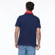 【NAUTICA】男裝 吸濕排汗拼接短袖POLO衫(深藍)