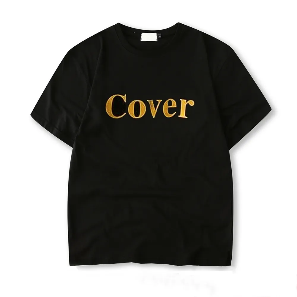 【Dition】撞色文字COVER短袖上衣 復古寬版短t(oversize 男女可穿)