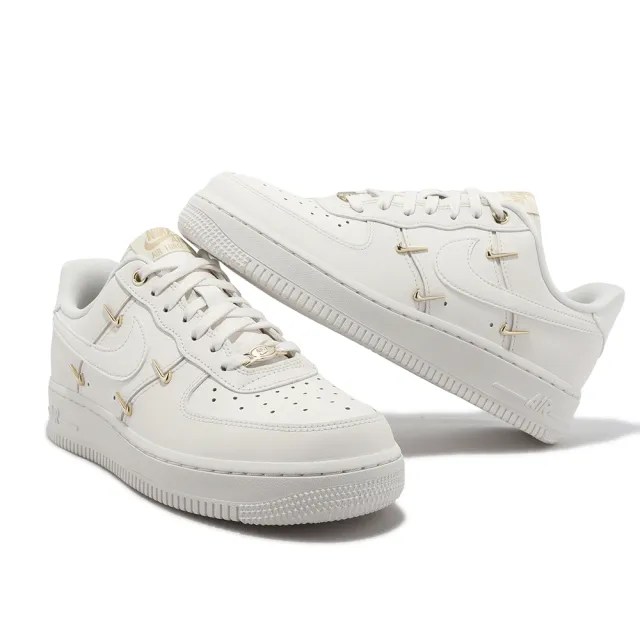 【NIKE 耐吉】休閒鞋 Wmns Air Force 1 07 LX 米白 金屬勾勾 女鞋 男鞋 炫雅 AF1(FV3654-111)