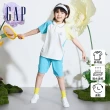 【GAP】男童裝 Logo印花短袖短褲家居套裝-黃藍撞色(890531)