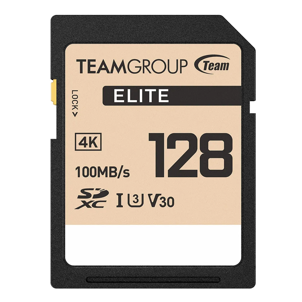 【Team 十銓】Elite SDXC 128GB UHS-I U3 V30 4K 記憶卡 [支援4K UHD攝錄影+終身保固]