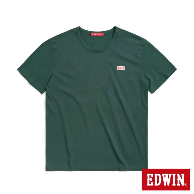 【EDWIN】男裝 人氣復刻款 經典小紅標徽章短袖T恤(深綠色)