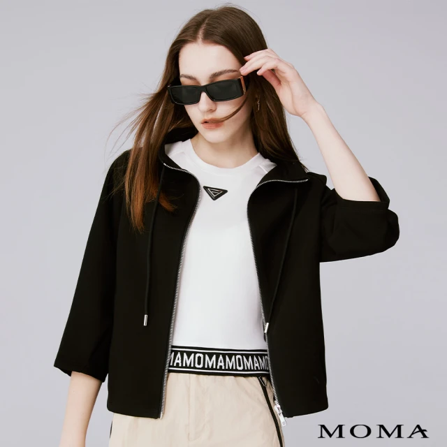 【MOMA】太空棉七分袖外套(黑色)