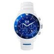 【Ice-Watch】三眼計時活力系列 藍錶面 40mm CH(白色矽膠錶帶)