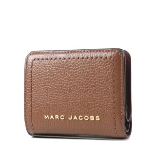 【MARC JACOBS 馬克賈伯】荔枝紋牛皮對開釦式短夾-深棕