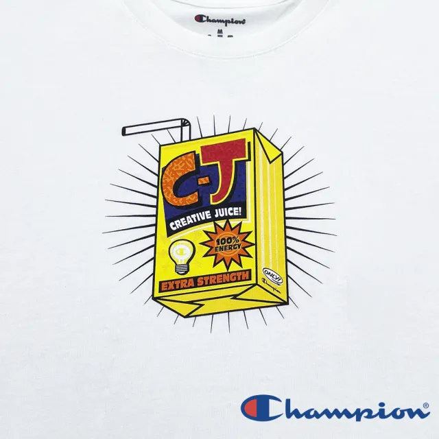 【Champion】官方直營-印花趣味圖騰短袖上衣-男(白色)