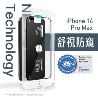 【Simmpo 簡單貼】iPhone 14 Pro Max 6.7吋 舒視防窺抗藍光簡單貼(防窺抗藍光)