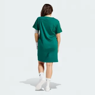 【adidas 愛迪達】洋裝 女款 運動洋裝 長版上衣 三葉草 VRCT DRESS 綠 IR6042