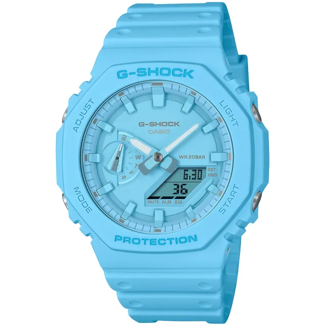 【CASIO 卡西歐】G-SHOCK 八角防護構造雙顯手錶  情人節 父親節 禮物(GA-2100-2A2)