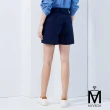 【MYVEGA 麥雪爾】MA高含棉造型釘釦綁帶後鬆緊短褲-深藍(2024春夏新品)