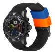 【Ice-Watch】三眼計時活力系列 黑錶面 40mm CH(黑色編織矽膠錶帶)
