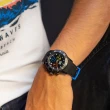 【Ice-Watch】三眼計時活力系列 黑錶面 40mm CH(黑色編織矽膠錶帶)