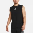 【UNDER ARMOUR】背心 Curry Tank Top 男款 黑 白 彈性 寬鬆 咖哩 無袖上衣 運動 籃球 UA(1383377001)