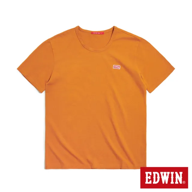 【EDWIN】男裝 人氣復刻款 經典小紅標徽章短袖T恤(土黃色)