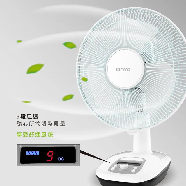 【KINYO】12吋充插二用充電風扇/露營扇 戶外/停電應急必備 小夜燈LED照明 (CF-1205)