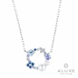 【ALUXE 亞立詩】10K金 湛藍花圈 藍寶 托帕石 淡水珍珠項鍊 NN0212