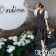 【UniStyle】雪紡短袖洋裝 韓系V領荷葉邊高級感連身裙 女 ZM256-X346(黑)