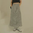 【Queenshop】女裝 抽皺造型抽繩工裝鬆緊長裙 兩色售 現+預 03021357