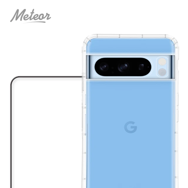 Meteor Google Pixel 8 Pro 手機保護超值2件組-活動品(透明空壓殼+鋼化膜)