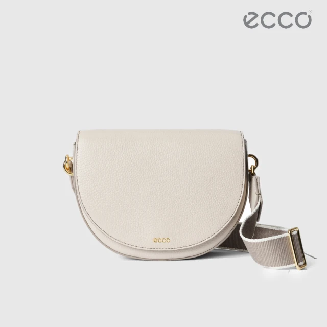 【ecco】Saddle Bag 真皮馬鞍包(灰褐色 910780590387)