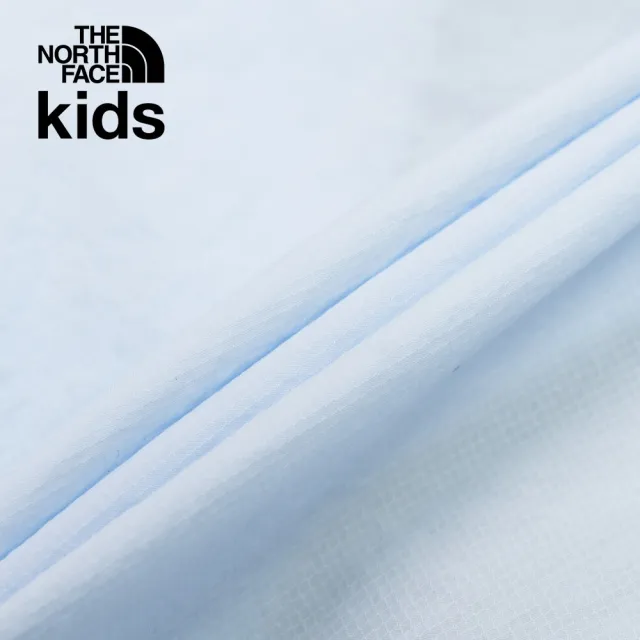 【The North Face 官方旗艦】北面兒童藍色涼感防曬舒適透氣連帽外套｜87ZEUFO