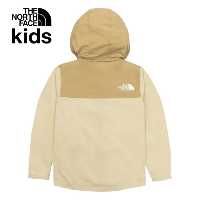 【The North Face 官方旗艦】北面兒童卡其色涼感防曬舒適透氣連帽外套｜87ZEQK7