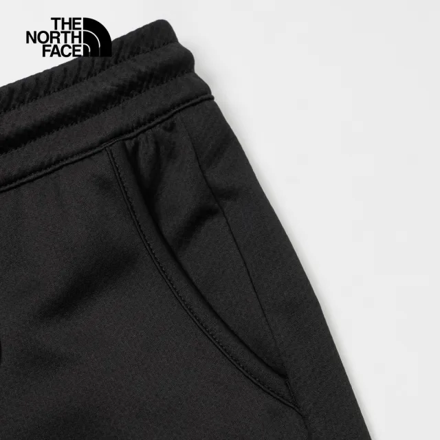 【The North Face 官方旗艦】北面兒童黑色可調節褲腰運動休閒縮口褲｜86U0JK3