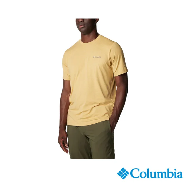 【Columbia 哥倫比亞 官方旗艦】男款-Tech Trail™防曬UPF50快排短袖上衣軍-黃色(UAE55450YL/IS)