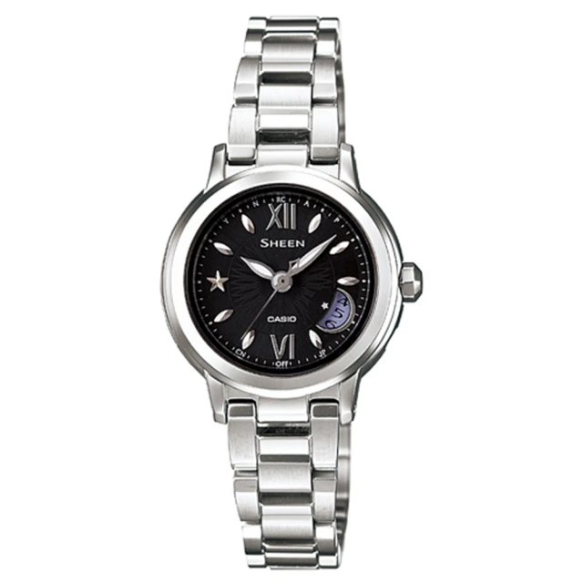 【CASIO】SHEEN系列 璀璨時尚電波都會腕錶-銀黑(SHW-1500D-1ADR)