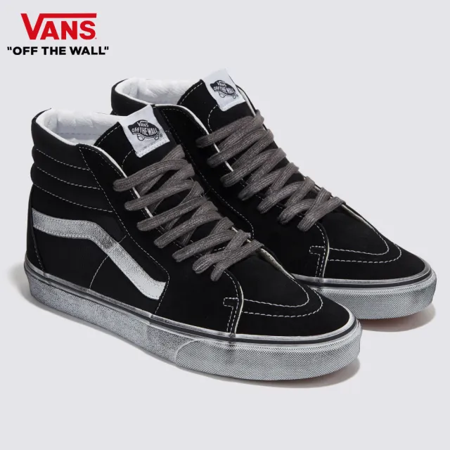 【VANS 官方旗艦】Stressed Sk8-Hi 男女款黑色滑板鞋/休閒鞋