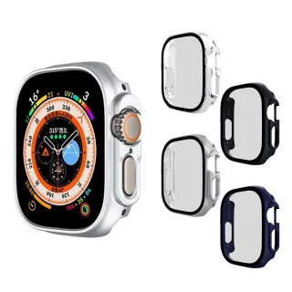 【RedMoon】APPLE Watch Ultra 2 / Ultra 49mm 9H鋼化玻璃+PC全包覆雙料防摔保護殼