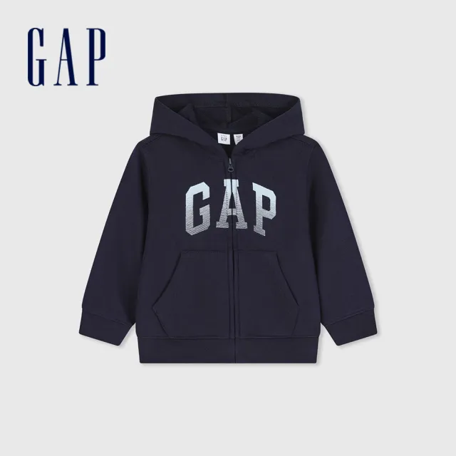 【GAP】男幼童裝 Logo連帽外套-海軍藍(429225)