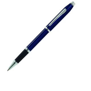 【CROSS】新世紀系列藍亮漆白夾鋼珠筆(AT0085-158)