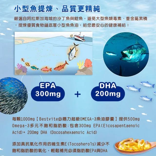 【Bestvite 必賜力】超級OMEGA-3魚油膠囊2瓶(120顆/瓶)
