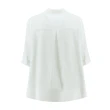 【ILEY 伊蕾】藝術風景圖燙鑽七分袖襯衫(白色；M-XL；1241161501)