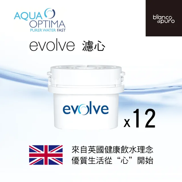 【Bianco di puro 彼安特】英國 Aqua Optima Evolve 濾心 12入(濾心/淨水壺濾心)